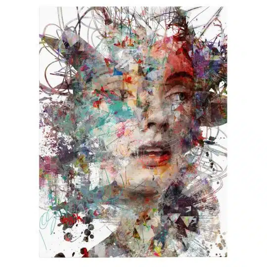 Tablou canvas portret femeie abstract multicolor 1216 front - Afis Poster femeie abstract pentru living casa birou bucatarie livrare in 24 ore la cel mai bun pret.