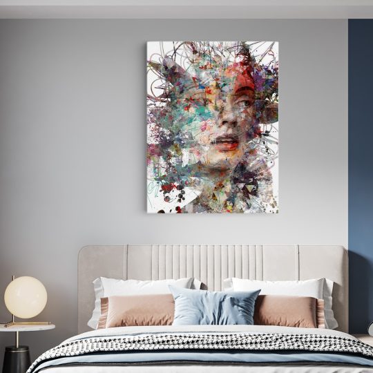 Tablou canvas portret femeie abstract multicolor 1216 dormitor - Afis Poster femeie abstract pentru living casa birou bucatarie livrare in 24 ore la cel mai bun pret.