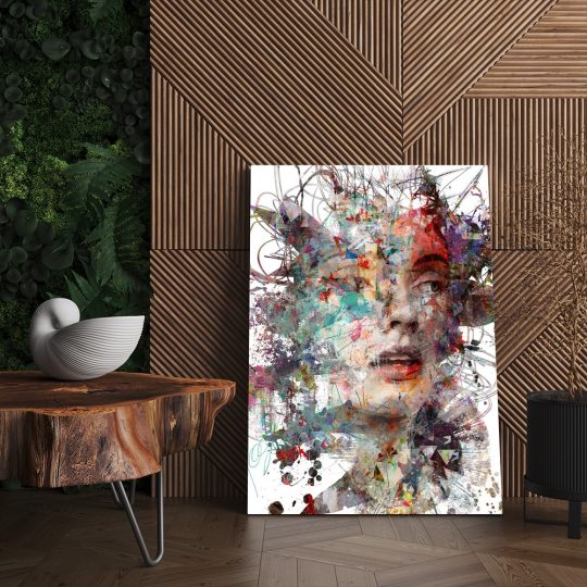 Tablou canvas portret femeie abstract multicolor 1216 living - Afis Poster femeie abstract pentru living casa birou bucatarie livrare in 24 ore la cel mai bun pret.