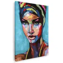 Tablou canvas portret femeie africana pictura multicolor 1012 - Afis Poster portret femeie africana pictura pentru living casa birou bucatarie livrare in 24 ore la cel mai bun pret.