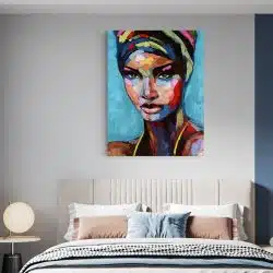 Tablou canvas portret femeie africana pictura multicolor 1012 dormitor - Afis Poster portret femeie africana pictura pentru living casa birou bucatarie livrare in 24 ore la cel mai bun pret.