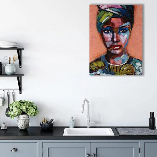 Tablou canvas portret femeie pictura multicolor 1220 bucatarie - Afis Poster femeie pictura pentru living casa birou bucatarie livrare in 24 ore la cel mai bun pret.