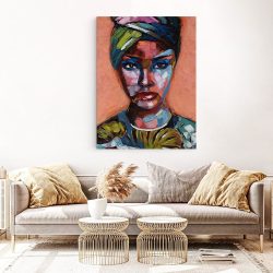 Tablou canvas portret femeie pictura multicolor 1220 living 1 - Afis Poster femeie pictura pentru living casa birou bucatarie livrare in 24 ore la cel mai bun pret.