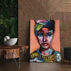 Tablou canvas portret femeie pictura multicolor 1220 living - Afis Poster femeie pictura pentru living casa birou bucatarie livrare in 24 ore la cel mai bun pret.