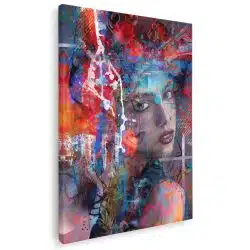 Tablou canvas portret femeie splash pictura multicolor 1014 - Afis Poster tablou portret femeie pentru living casa birou bucatarie livrare in 24 ore la cel mai bun pret.