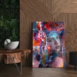 Tablou canvas portret femeie splash pictura multicolor 1014 living - Afis Poster tablou portret femeie pentru living casa birou bucatarie livrare in 24 ore la cel mai bun pret.