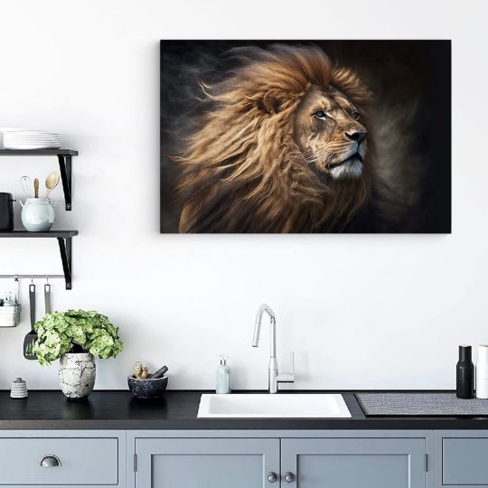 Tablou canvas portret leu maro crem negru 1123 bucatarie - Afis Poster portret leu maro crem negru pentru living casa birou bucatarie livrare in 24 ore la cel mai bun pret.