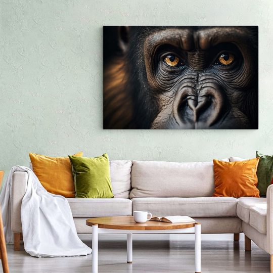 Tablou canvas portret maimuta gorila maro 1317 living 1 - Afis Poster portret maimuta gorila maro pentru living casa birou bucatarie livrare in 24 ore la cel mai bun pret.