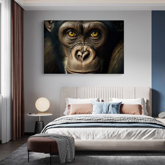 Tablou canvas portret maimuta gorila maro galben 1239 dormitor - Afis Poster portret maimuta gorila maro galben pentru living casa birou bucatarie livrare in 24 ore la cel mai bun pret.