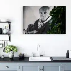 Tablou canvas portret pictor Pablo Picasso alb negru 1381 bucatarie - Afis Poster portret pictor Pablo Picasso alb negru pentru living casa birou bucatarie livrare in 24 ore la cel mai bun pret.