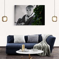 Tablou canvas portret pictor Pablo Picasso alb negru 1381 living modern 2 - Afis Poster portret pictor Pablo Picasso alb negru pentru living casa birou bucatarie livrare in 24 ore la cel mai bun pret.