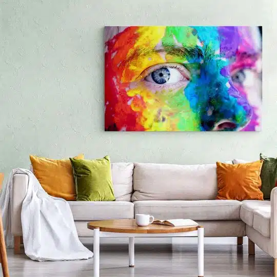 Tablou canvas portret pictura pe fata detaliu multicolor 1378 living 1 - Afis Poster Tablou portret pictura pe fata pentru living casa birou bucatarie livrare in 24 ore la cel mai bun pret.