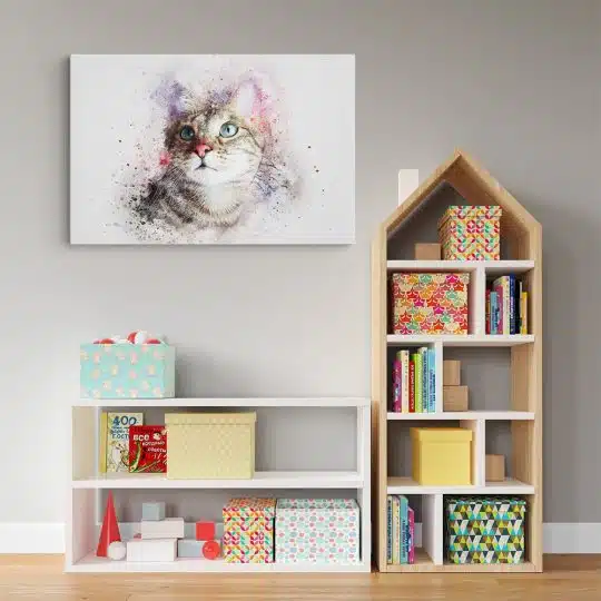 Tablou canvas portret pisica acuarela multicolor 1177 camera copii - Afis Poster tablou animale portret pisica acuarela pentru living casa birou bucatarie livrare in 24 ore la cel mai bun pret.