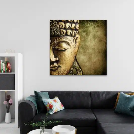 Tablou canvas portret statuie Buddha detaliu auriu 1307 camera 2 - Afis Poster portret statuie Buddha detaliu auriu pentru living casa birou bucatarie livrare in 24 ore la cel mai bun pret.