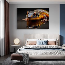 Tablou canvas salamandra cu propria reflexie portocaliu negru 1136 dormitor - Afis Poster salamandra cu propria reflexie portocaliu negru pentru living casa birou bucatarie livrare in 24 ore la cel mai bun pret.
