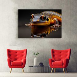 Tablou canvas salamandra cu propria reflexie portocaliu negru 1136 hol - Afis Poster salamandra cu propria reflexie portocaliu negru pentru living casa birou bucatarie livrare in 24 ore la cel mai bun pret.