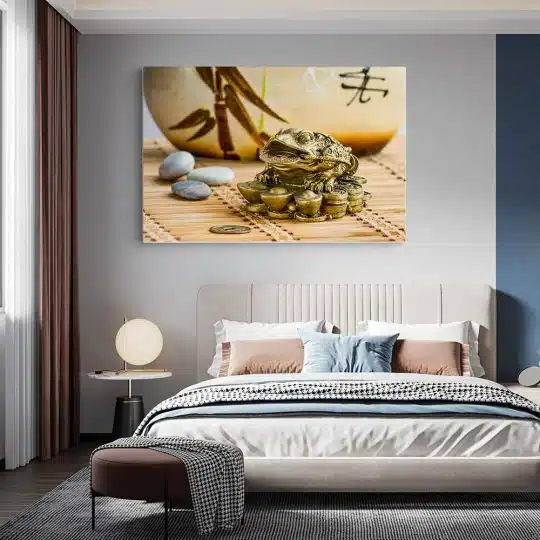 Tablou canvas statueta broasca feng shui de aur auriu maro 1283 dormitor - Afis Poster statueta broasca feng shui de aur auriu maro pentru living casa birou bucatarie livrare in 24 ore la cel mai bun pret.