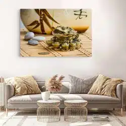 Tablou canvas statueta broasca feng shui de aur auriu maro 1283 living modern 3 - Afis Poster statueta broasca feng shui de aur auriu maro pentru living casa birou bucatarie livrare in 24 ore la cel mai bun pret.