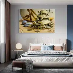 Tablou canvas statueta broaste testoase feng shui auriu1284 dormitor - Afis Poster statueta broaste testoase feng shui auriu maro pentru living casa birou bucatarie livrare in 24 ore la cel mai bun pret.