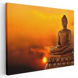 Tablou canvas statuie Buddha la apus portocaliu galben 1196 - Afis Poster statuie Buddha la apus portocaliu galben pentru living casa birou bucatarie livrare in 24 ore la cel mai bun pret.