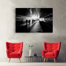 Tablou canvas tunel subteran oameni trecand alb negru 1195 hol - Afis Poster tunel subteran oameni trecand alb negru pentru living casa birou bucatarie livrare in 24 ore la cel mai bun pret.