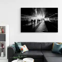 Tablou canvas tunel subteran oameni trecand alb negru 1195 living - Afis Poster tunel subteran oameni trecand alb negru pentru living casa birou bucatarie livrare in 24 ore la cel mai bun pret.