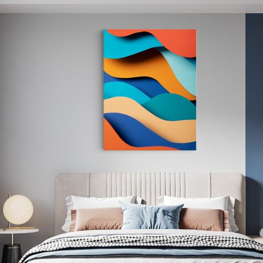 Tablou canvas valuri din hartie multicolor 1312 dormitor - Afis Poster hartie pentru living casa birou bucatarie livrare in 24 ore la cel mai bun pret.