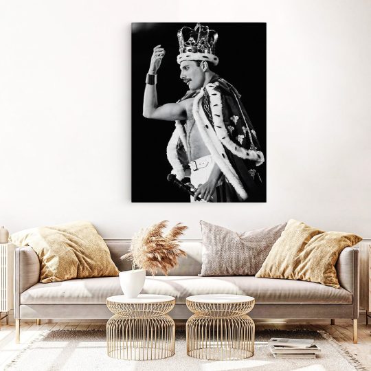 Tablou canvast portret Freddie Mercury Queen in alb negru 1022 living 1 - Afis Poster portret Freddie Mercury Queen alb negru pentru living casa birou bucatarie livrare in 24 ore la cel mai bun pret.