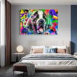 Tablou cap caine fundal abstract multicolor multicolor 1890 dormitor - Afis Poster Tablou cap caine fundal abstract multicolor multicolor pentru living casa birou bucatarie livrare in 24 ore la cel mai bun pret.