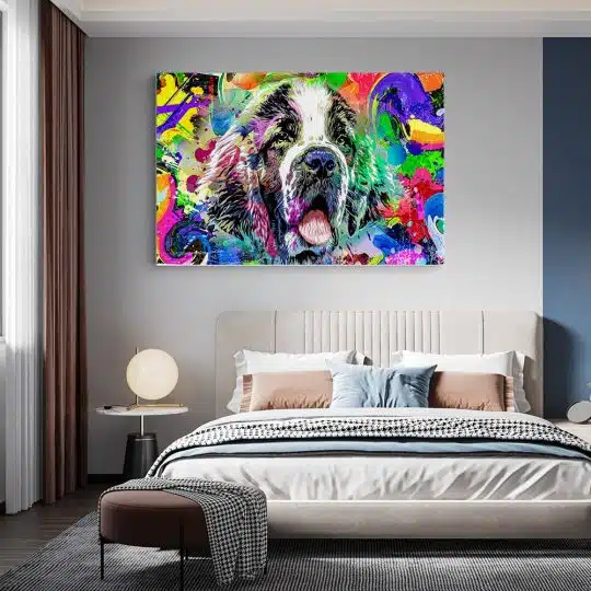 Tablou cap caine fundal abstract multicolor multicolor 1890 dormitor - Afis Poster Tablou cap caine fundal abstract multicolor multicolor pentru living casa birou bucatarie livrare in 24 ore la cel mai bun pret.