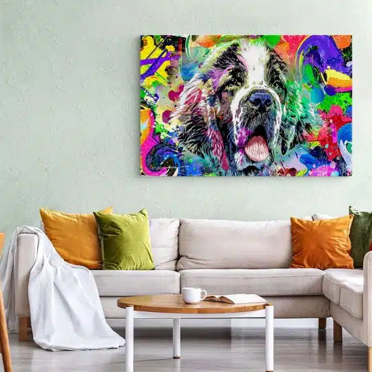 Tablou cap caine fundal abstract multicolor multicolor 1890 living 1 - Afis Poster Tablou cap caine fundal abstract multicolor multicolor pentru living casa birou bucatarie livrare in 24 ore la cel mai bun pret.