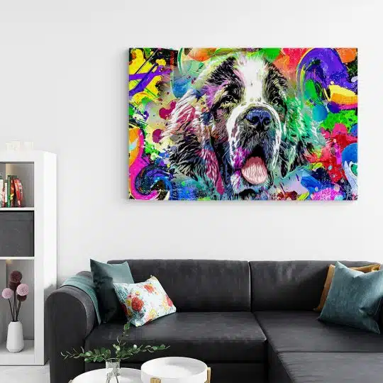 Tablou cap caine fundal abstract multicolor multicolor 1890 living - Afis Poster Tablou cap caine fundal abstract multicolor multicolor pentru living casa birou bucatarie livrare in 24 ore la cel mai bun pret.