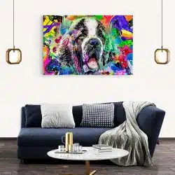 Tablou cap caine fundal abstract multicolor multicolor 1890 living modern 2 - Afis Poster Tablou cap caine fundal abstract multicolor multicolor pentru living casa birou bucatarie livrare in 24 ore la cel mai bun pret.