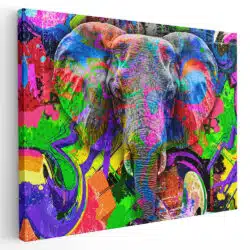 Tablou cap elefant fundal abstract graffiti 4983