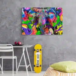 Tablou cap elefant fundal abstract graffiti 4983 camera adolescent