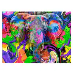 Tablou cap elefant fundal abstract graffiti 4983 front