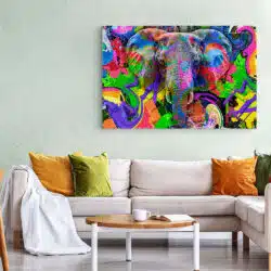 Tablou cap elefant fundal abstract graffiti 4983 living 1