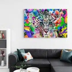 Tablou cap leopard fundal abstract multicolor multicolor 1891 living - Afis Poster Tablou cap leopard fundal abstract multicolor multicolor pentru living casa birou bucatarie livrare in 24 ore la cel mai bun pret.