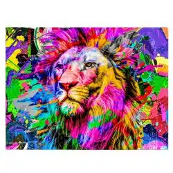 Tablou cap leu fundal abstract graffiti multicolor 1887 front - Afis Poster Tablou cap leu fundal abstract graffiti multicolor pentru living casa birou bucatarie livrare in 24 ore la cel mai bun pret.