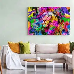 Tablou cap leu fundal abstract graffiti multicolor 1887 living 1 - Afis Poster Tablou cap leu fundal abstract graffiti multicolor pentru living casa birou bucatarie livrare in 24 ore la cel mai bun pret.