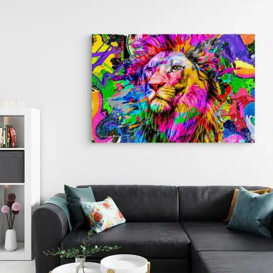 Tablou cap leu fundal abstract graffiti multicolor 1887 living - Afis Poster Tablou cap leu fundal abstract graffiti multicolor pentru living casa birou bucatarie livrare in 24 ore la cel mai bun pret.