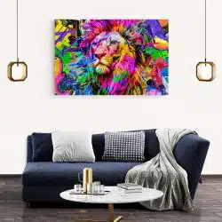 Tablou cap leu fundal abstract graffiti multicolor 1887 living modern 2 - Afis Poster Tablou cap leu fundal abstract graffiti multicolor pentru living casa birou bucatarie livrare in 24 ore la cel mai bun pret.