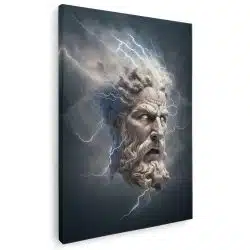 Tablou cap statuie Zeus cu fulgere albastru crem 1747 - Afis Poster Tablou cap statuie Zeus cu fulgere albastru crem pentru living casa birou bucatarie livrare in 24 ore la cel mai bun pret.