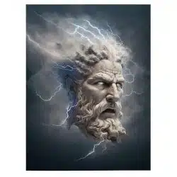 Tablou cap statuie Zeus cu fulgere albastru crem 1747 front - Afis Poster Tablou cap statuie Zeus cu fulgere albastru crem pentru living casa birou bucatarie livrare in 24 ore la cel mai bun pret.