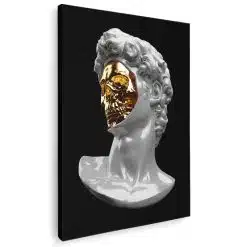 Tablou cap statuie cu craniu auriu in interior 3105