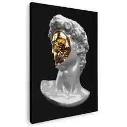 Tablou cap statuie cu craniu auriu in interior 3105