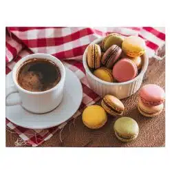 Tablou ceasca cu cafea si macarons 3895 front