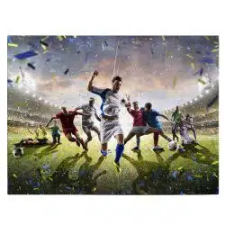 Tablou colaj jucatori fotbal pe teren verde 2109 front - Afis Poster Tablou colaj jucatori fotbal pe teren pentru living casa birou bucatarie livrare in 24 ore la cel mai bun pret.