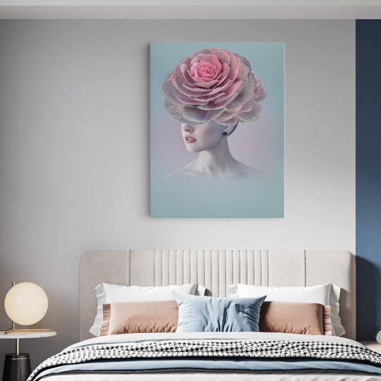 Tablou colaj portret femeie cu trandafir pe cap roz 1346 dormitor - Afis Poster colaj portret femeie cu trandafir pe cap roz pentru living casa birou bucatarie livrare in 24 ore la cel mai bun pret.