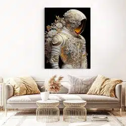 Tablou costum astronaut cu ornament flori alb galben 1627 living 1 - Afis Poster Tablou costum astronaut flori alb galben pentru living casa birou bucatarie livrare in 24 ore la cel mai bun pret.